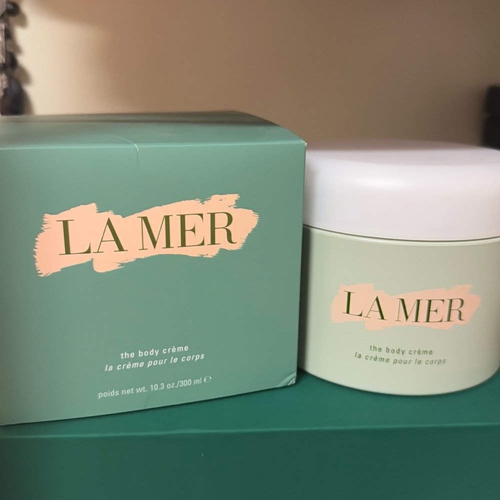 La Mer body creme empty jar